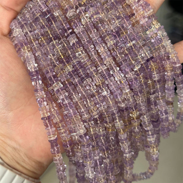 Natural Ametrine Square Spacer Beads, Natural Color, 1 Strand, MBGEAMT007
