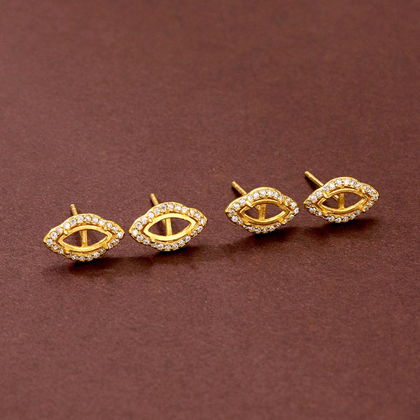 925 Sterling Silver Earring Setting, Suitable for Marquise Cabochons, 1 Pair, MFJS6009