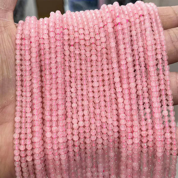 Natural Round Rose Quartz Small Beads, 2/3mm, 1 Strand, MBGEROQ016