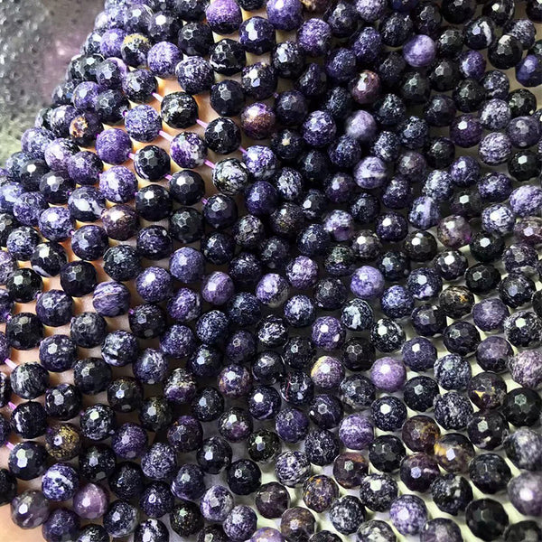 Natural Faceted Sugilite Beads, Natural Color, 7.5mm, 1 Strand, MBGESUG002