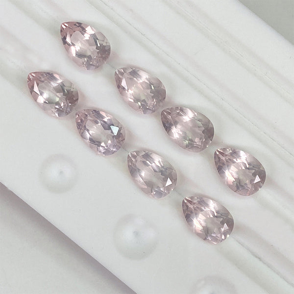 Pear Rose Quartz Faceted Gem, Natural Color, Eye Clean, 1 Piece, MFFG1202