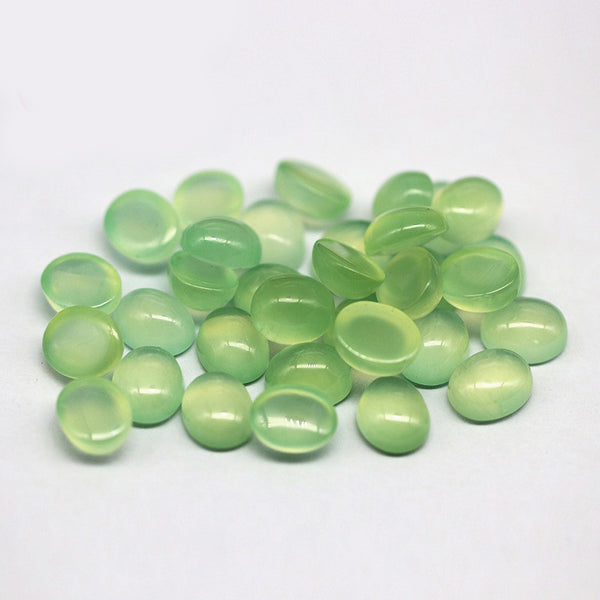 Natural Prehnite Oval Cabochons, Natural Color, AA Grade, 1 Piece, MFCA1401