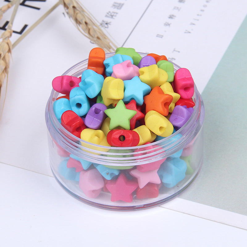 Star-shaped Frosted Acrylic Beads, 100g/500g, MBAC7021