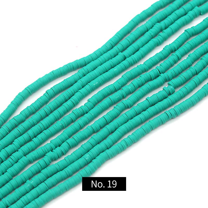 4mm Polymer Clay Beads, 1 Strand, MBCL1005, No.1-19