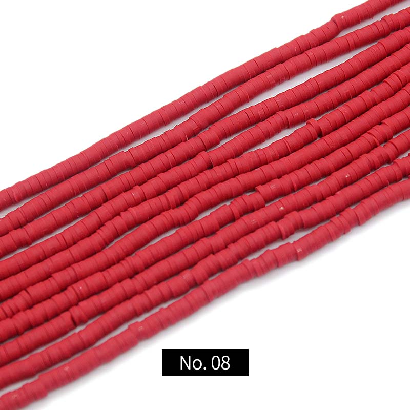 4mm Polymer Clay Beads, 1 Strand, MBCL1005, No.1-19