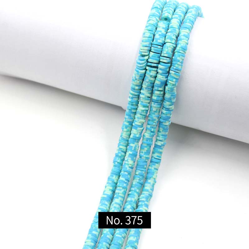 6mm Polymer Clay Beads, 1 Strand, MBCL006, No.370-388