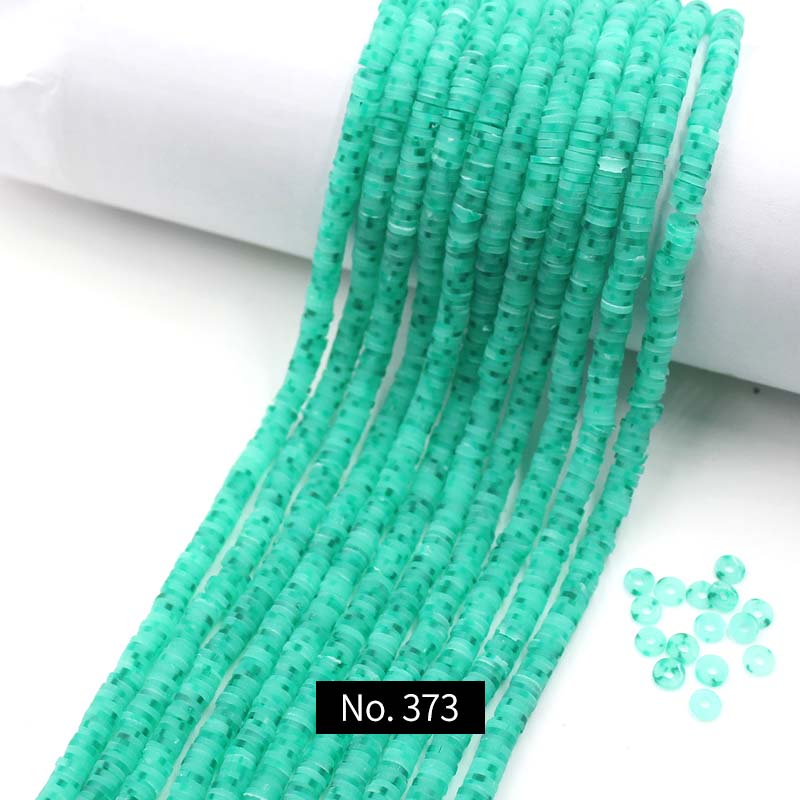 6mm Polymer Clay Beads, 1 Strand, MBCL006, No.370-388