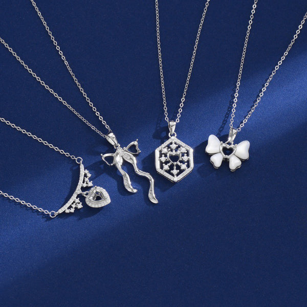 925 Sterling Silver Pendant Setting, Heart 5mm Faceted Stone, Includes Chain, 1 Piece, MFJS3009