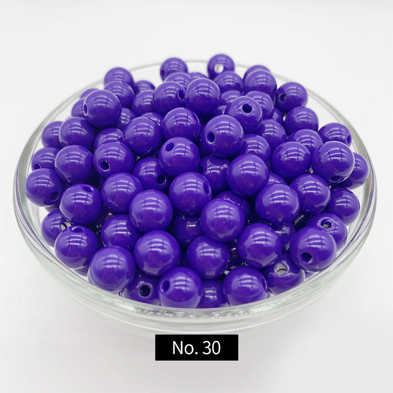 Cuentas acrílicas redondas de color sólido de 16-20 mm, 500 g, MBAC1057