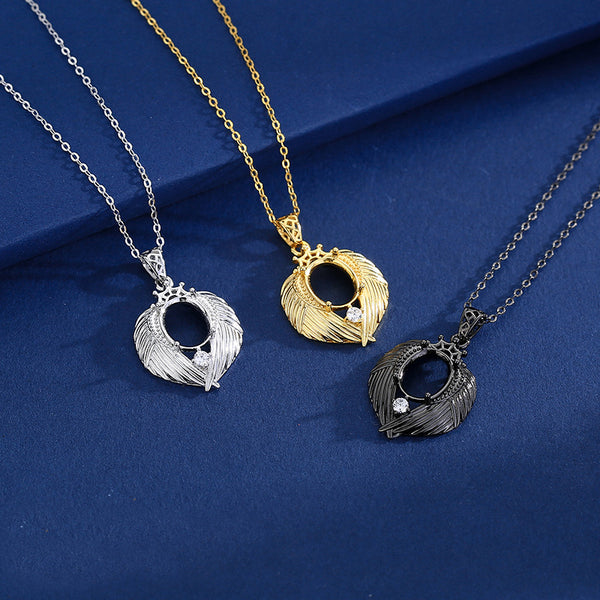 925 Sterling Silver Pendant Setting, Oval 8x10 mm Faceted Stone, Includes Chain, 1 Piece, MFJS3020