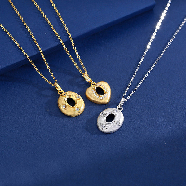 925 Sterling Silver Pendant Setting, Oval 5x7 mm Faceted Stone, Includes Chain, 1 Piece, MFJS3011