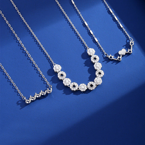 925 Sterling Silver Pendant Setting, Round 3mm Faceted Stone, Includes Chain, 1 Piece, MFJS3023