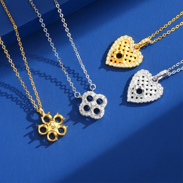 925 Sterling Silver Pendant Setting, Round 3mm Faceted Stone, Includes Chain, 1 Piece, MFJS3024