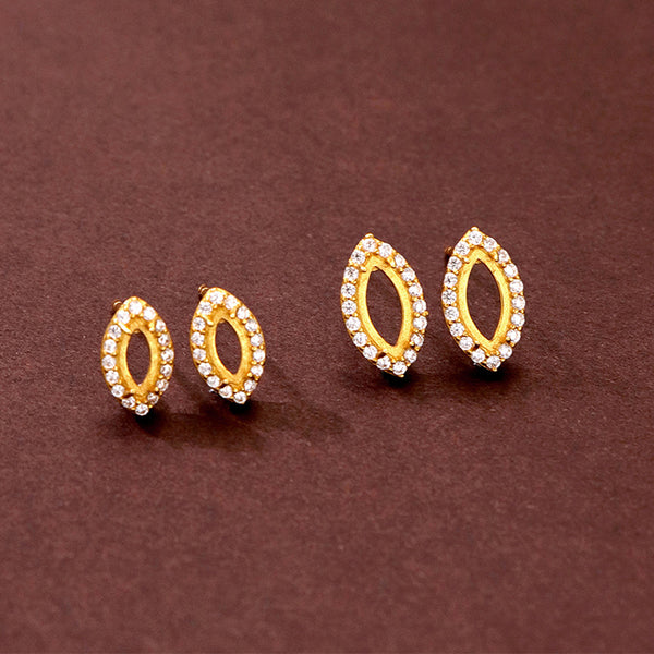 925 Sterling Silver Earring Setting, Suitable for Marquise Cabochons, 1 Pair, MFJS6008