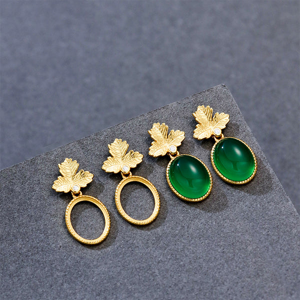 925 Sterling Silver Earring Setting, Suitable for Oval Cabochons, 1 Pair, MFJS6006