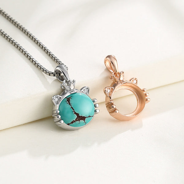 925 Sterling Silver Pendant Setting, Suitable for Oval Cabochons, Chain Not Included, 1 Piece, MFJS4011