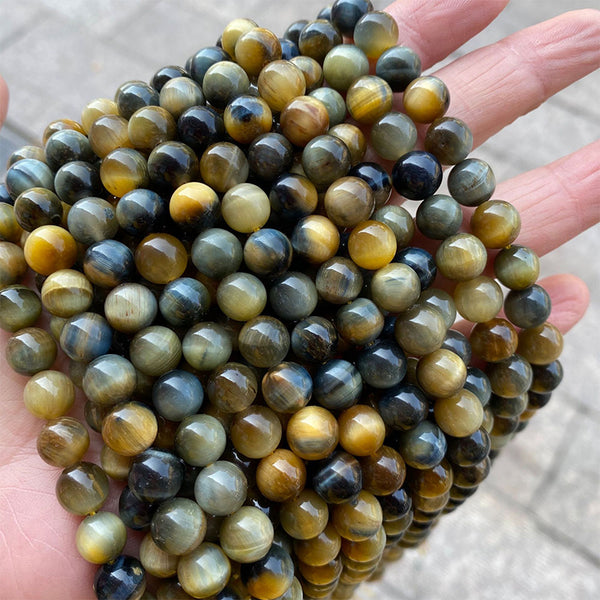 Natural Fantasy Tiger's Eye Beads, 6-14mm, 1 Strand, MBGETEY005