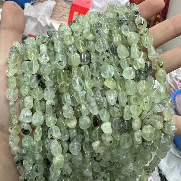 Natural Prehnite Chip Beads, Natural Color, Approximately 8*10mm, 1 Strand, MBGEPRE008