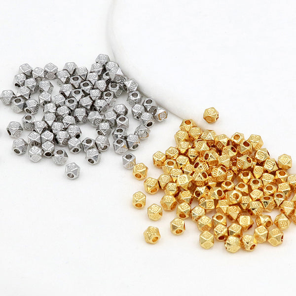 Polygon Metal Spacer Beads, 4mm, 100pieces, MFSP1041