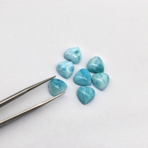 Natural Larimar Heart Cabochons, Natural Color, AA Grade, 1 Piece, MFCA1304