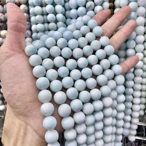 Natural Light Blue Hemimorphite Beads, Natural Color, 10/12mm, 1 Strand, MBGEHEM003