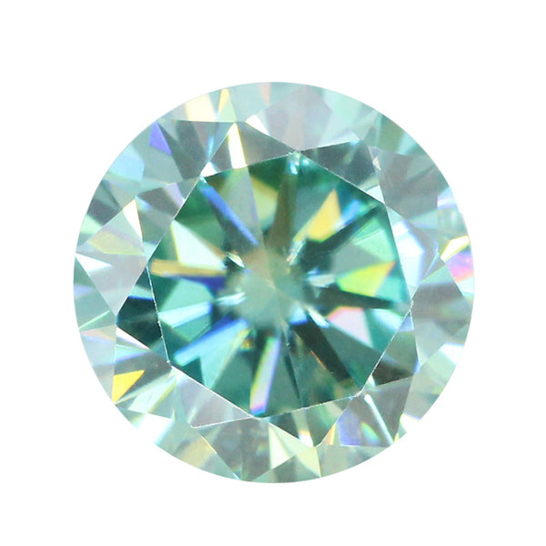 Round Cut Lab-Grown Green Moissanite, VVS, 1 Piece, MGLC6009