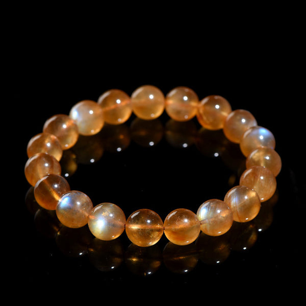 Bracelet en Pierre de Lune Orange Naturelle, 6/7/8/9/10/11mm