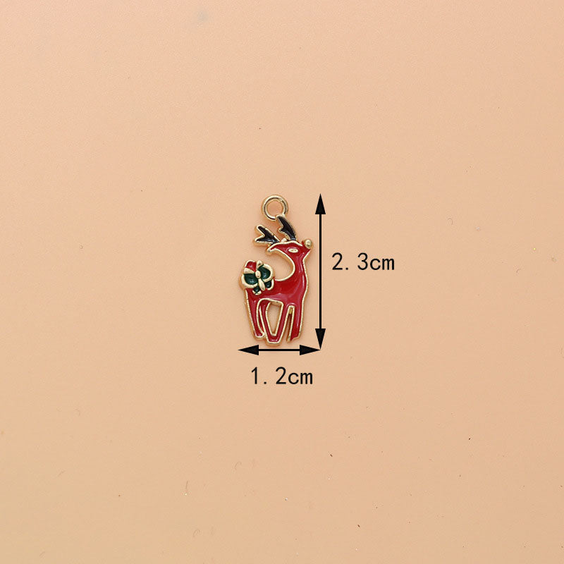 Colgante de esmalte de aleación de alce navideño, 1 pieza, MFPC4063