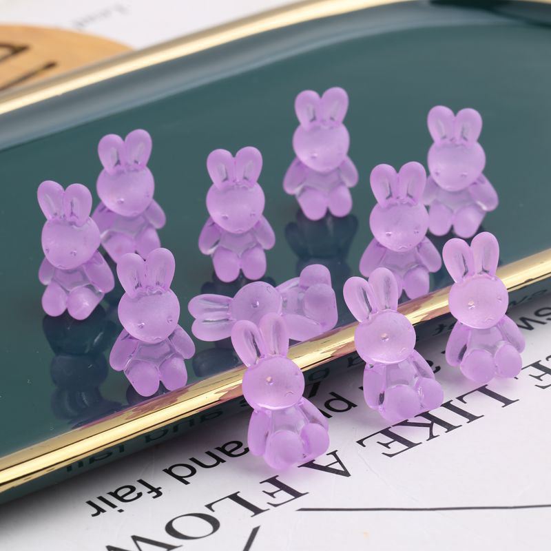 30 Pieces, Rabbit Frosted Acrylic Beads, MBAC7048