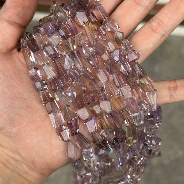 Natural Ametrine Irregular Faceted Beads, Natural Color, 1 Strand, MBGEAMT009
