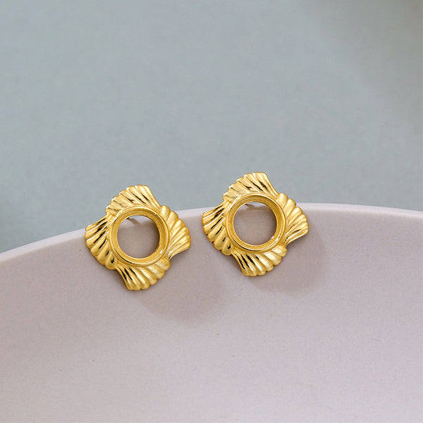 925 Sterling Silver Earring Setting, Suitable for Round Cabochons, 1 Pair, MFJS6025