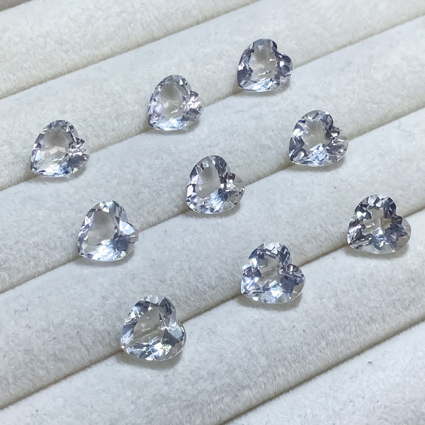 Heart Rock Crystal Faceted Gem, Natural Color, Eye Clean, 1 Piece, MFFG1303