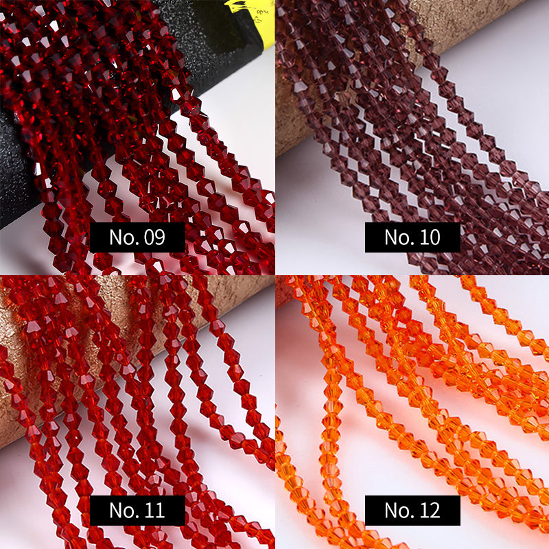 4-8mm Rhombus Faceted Glass Synthetic Crystal Beads, 1 Strand, No.1-36, MBGL2014