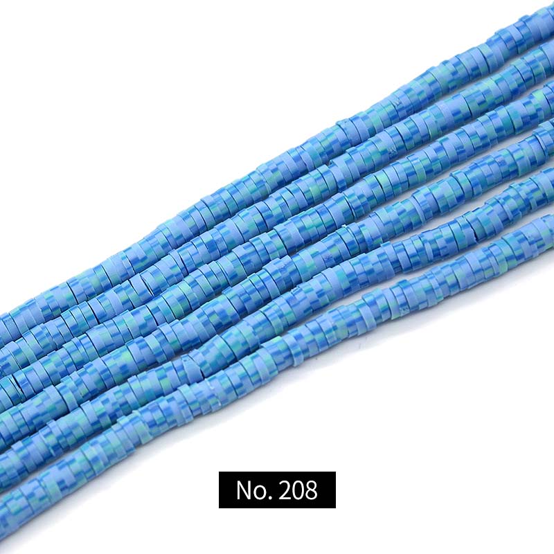 4mm Polymer Clay Beads, 1 Strand, MBCL1007, No.201-210
