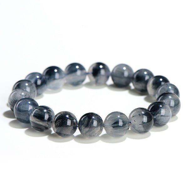 Natural Blue Rutilated Quartz Bracelet, 8/9/10/11/12mm