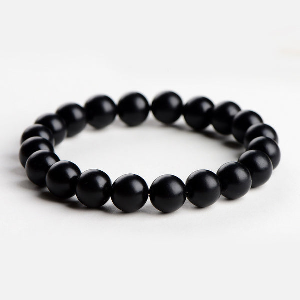 Bracelet en jade Hetian noir mat naturel, 8/10/12/14/16mm