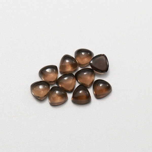 Natural Smoky Quartz Trillion Cabochons, Natural Color, AA Grade, 1 Piece, MFCA0604