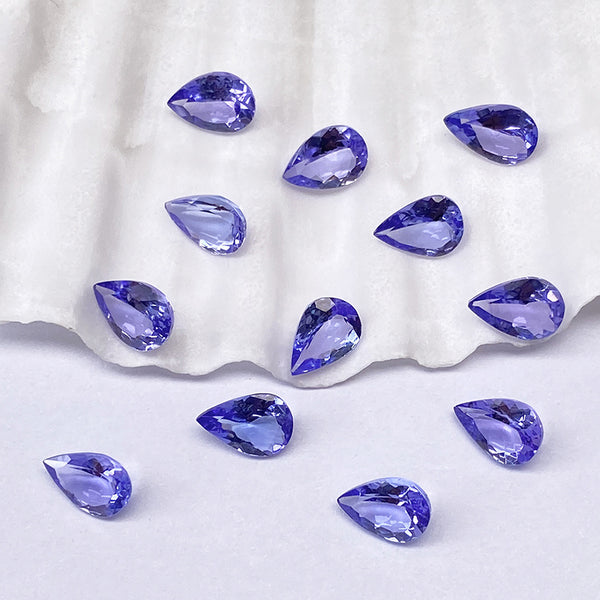 Pear Tanzanite Faceted Gem, Heat Treated, Eye Clean, 1 Piece, MFFG1602