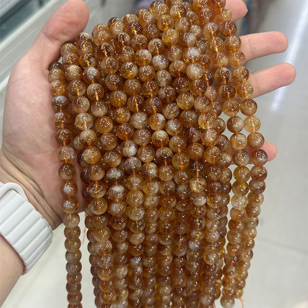 Natural Dark Citrine Beads, 8/10/12mm, 1 Strand, MBGECIT038