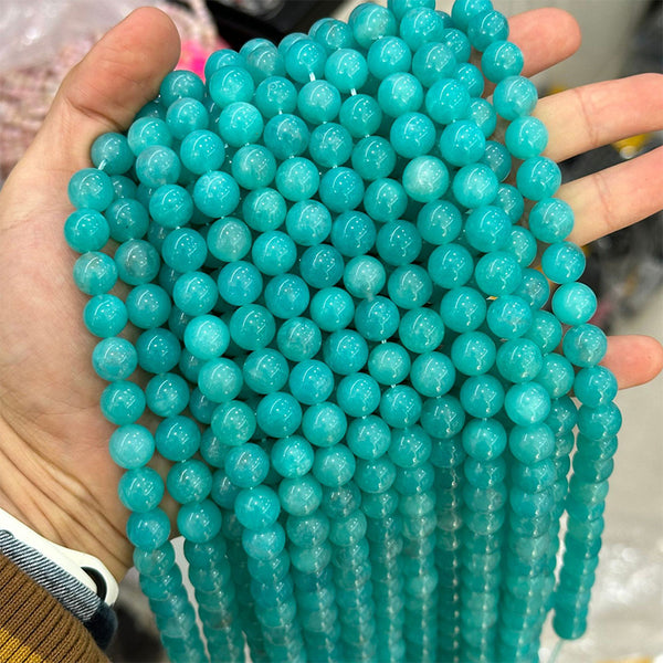 Natural Amazonite Beads, Natural Color, South African Origin, 4/6/8mm, 1 Strand, MBGEAMA001
