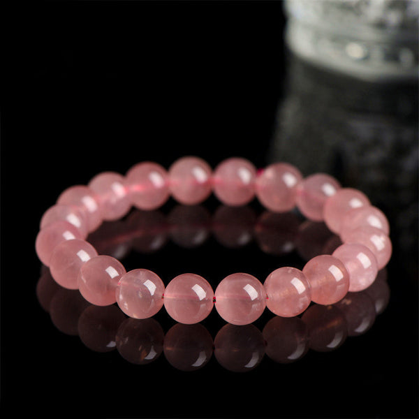 Natural Rose Quartz Bracelet, 7/8/10/11/12/13/14mm