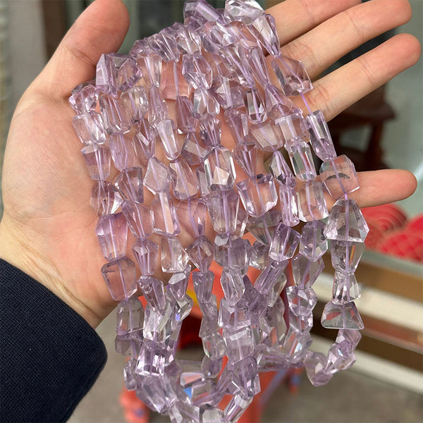 Natural Bolivian Amethyst Irregular Faceted Beads, 1 Strand, MBGEAME030