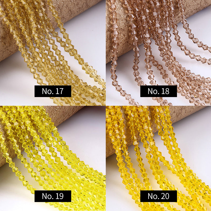 4-8mm Rhombus Faceted Glass Synthetic Crystal Beads, 1 Strand, No.1-36, MBGL2014