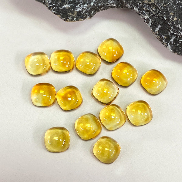 Natural Citrine Cushion Cabochons, Heat Treated, AAA Grade, 1 Piece, MFCA0103