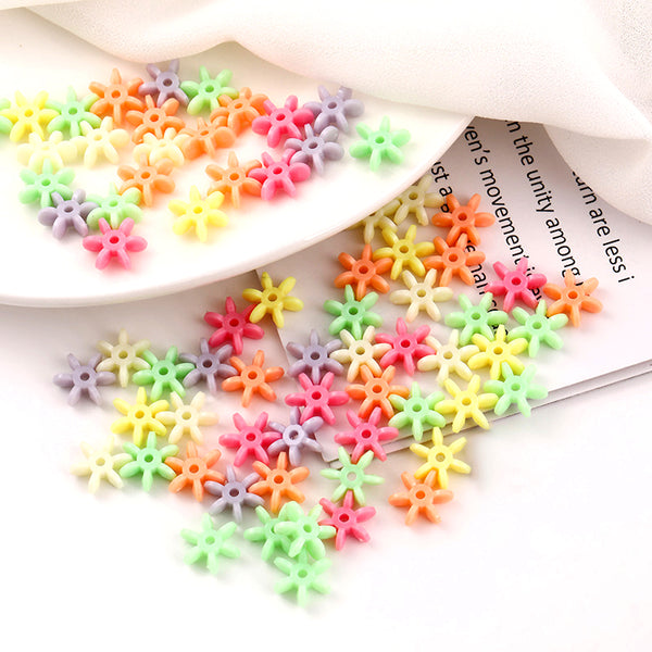 Snowflake Acrylic Beads, 500g, MBAC1023