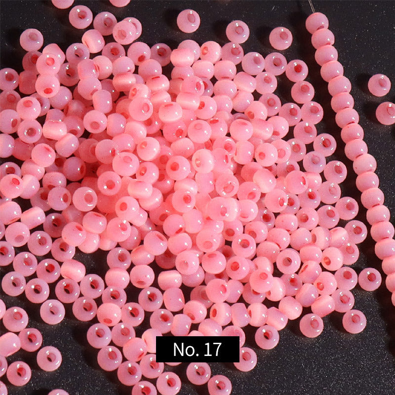 4mm Cat Eye Glass Seed Beads, 10g, MBSE1012