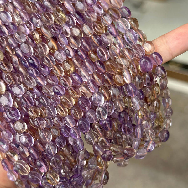 Natural Ametrine Irregular Oval Beads, Natural Color, 1 Strand, MBGEAMT008