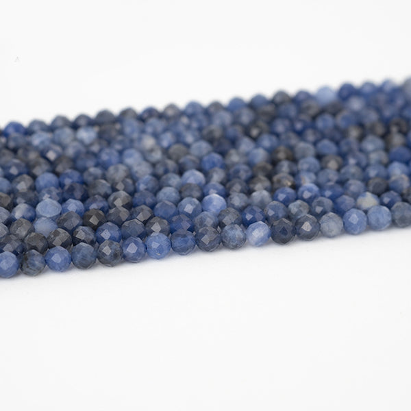 Natural Faceted Small Sodalite Beads, Natural Color, 2/3/4mm, 1 Strand, MBGESOD009