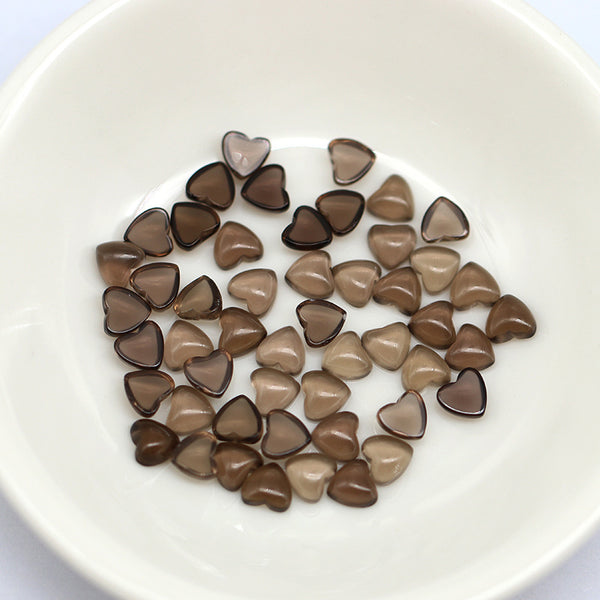 Natural Smoky Quartz Heart Cabochons, Natural Color, AA Grade, 1 Piece, MFCA0603
