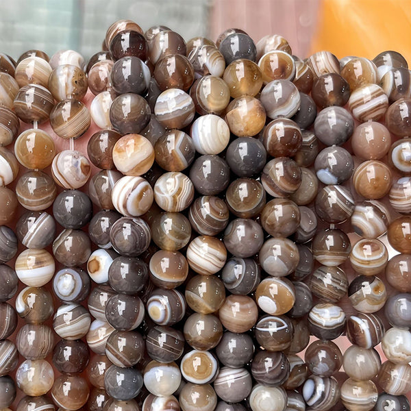 Brown Banded Agate Beads, Dyed, 6-12mm, 1 Strand, MBGEBAA046